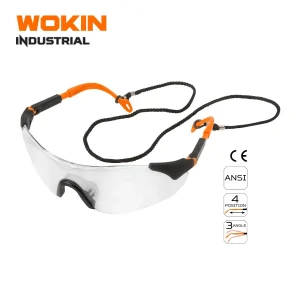 WOKIN 455400-نظارة حماية شفاف بلاستيك مع حبل