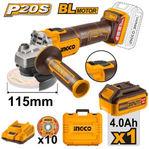 دسك بطارية 20 فولت (بطارية 4 امبير +شاحن)-INGCO