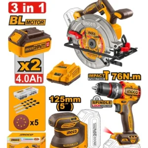 طقم مقدح 76نيوتن+منشار دائري7,25 انش +ماكنة حف دائري